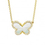 Mother of pearl & Diamond Butterfly