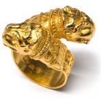 Double lion head ring