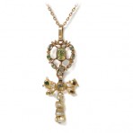 Antique emerald and pearl pendant