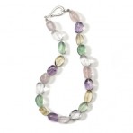 Assorted quartz polished bead necklace