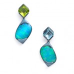 Opal, Aquamarine & Peridot Earrings